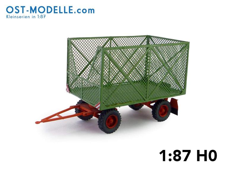 Strohanhänger mit geätzten Aufbau Variante lll Gitterstruktur (X) und Maschendrahtnetz – oxidgrün rot